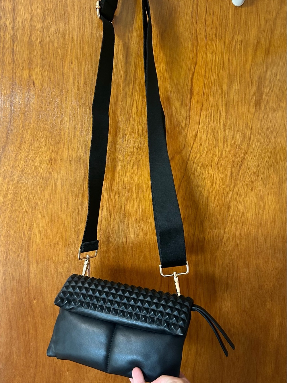 Allsaints Ezra Pin Studded Leather Crossbody - Black - Picture 8 of 11